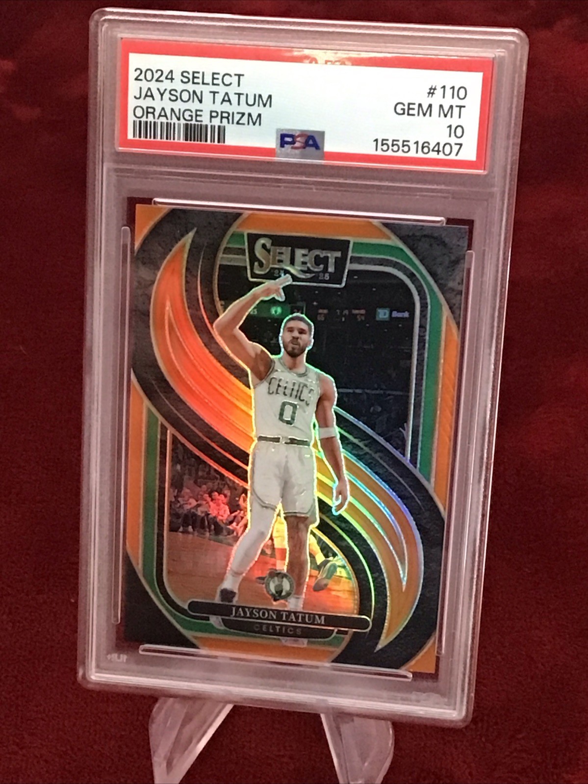 Jayson Tatum PSA 10 Orange Prizm /65 Premier Level 2024-25 Panini Select - POP 2