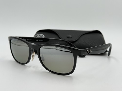 Ray Ban RB4263 601/5J Silver Mirrored CHROMANCE POLARIZED/ Black AUTHENTIC Italy