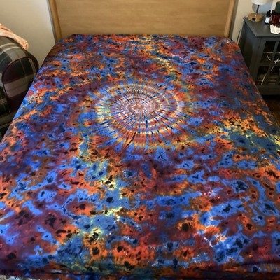 Handmade Tie Dye Fitted Queen Size Bed Sheet