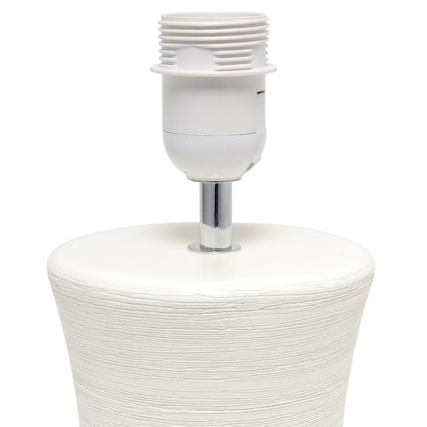 SIMPLE DESIGNS LT2099-OFF Ceramic Hourglass Table Lamp, Off White thumbnail 6