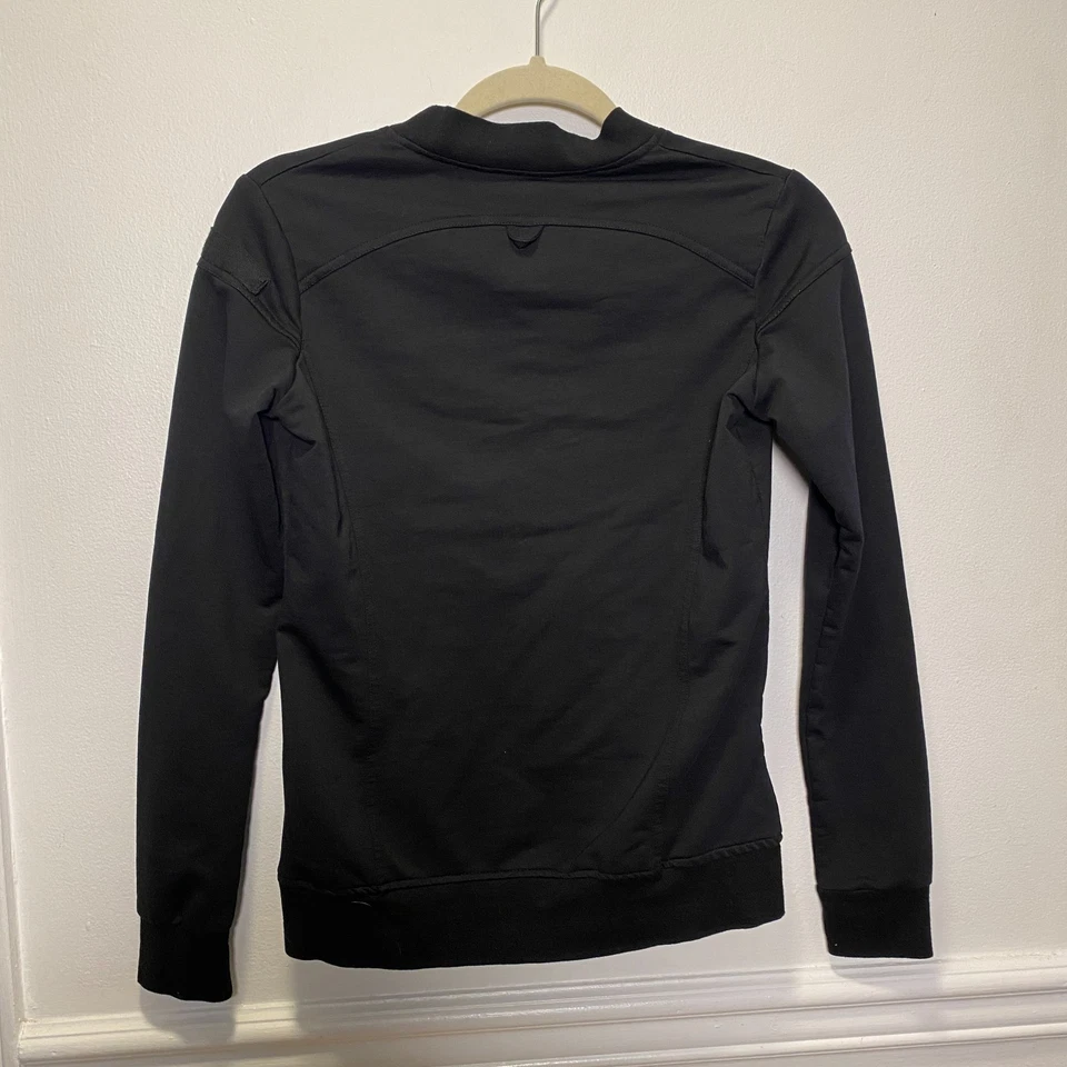 Chaqueta Médica Mujer Negra XXS - Ropa de Trabajo Cremallera Frontal Uniforme Médico Top Elástico Foto 2 de 4