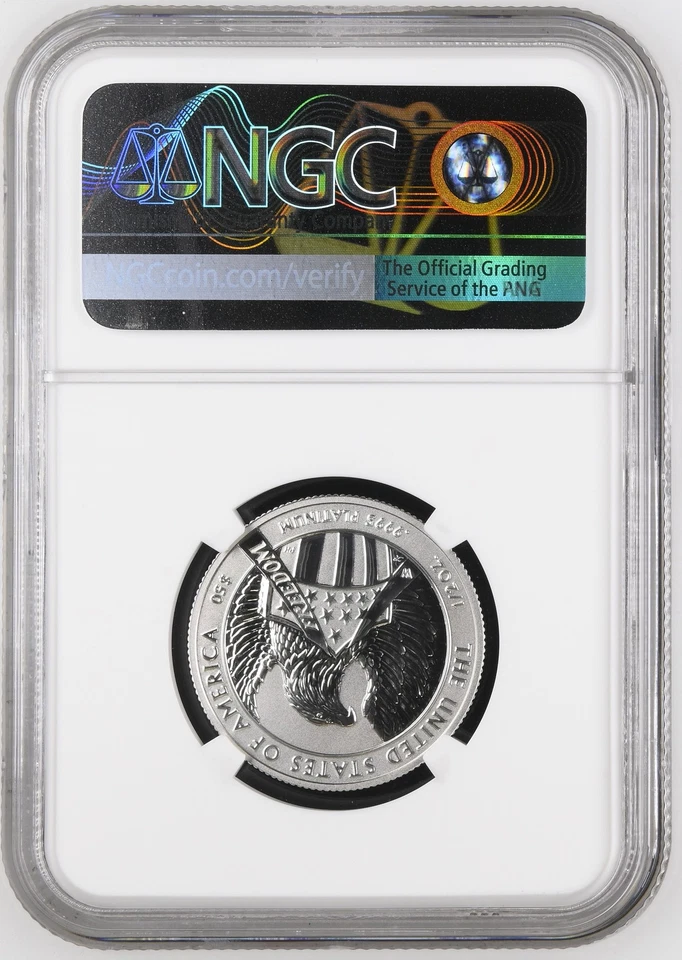 2007 $50 Platinum Eagle 1/2 oz NGC Reverse PF-70  ANNIVERSARY SET - Image 2 of 2