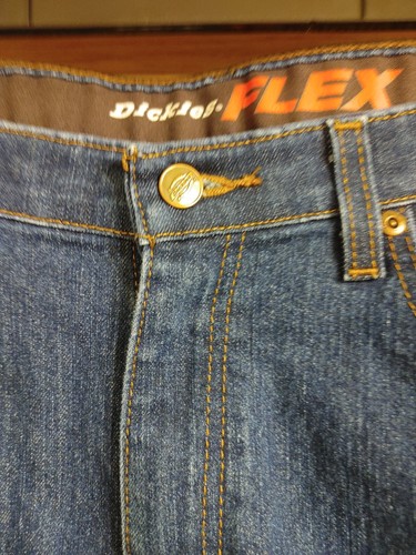 Dickies FLEX Regular Fit 5-Pocket Jeans Size 34x34 Dark Blue EXCELLENT CONDITION - Picture 3 of 6