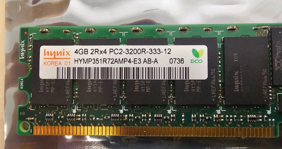 HYNIX 4Gb PC2-3200R HYMP351R72AMP4-E3 - Image 2 of 2