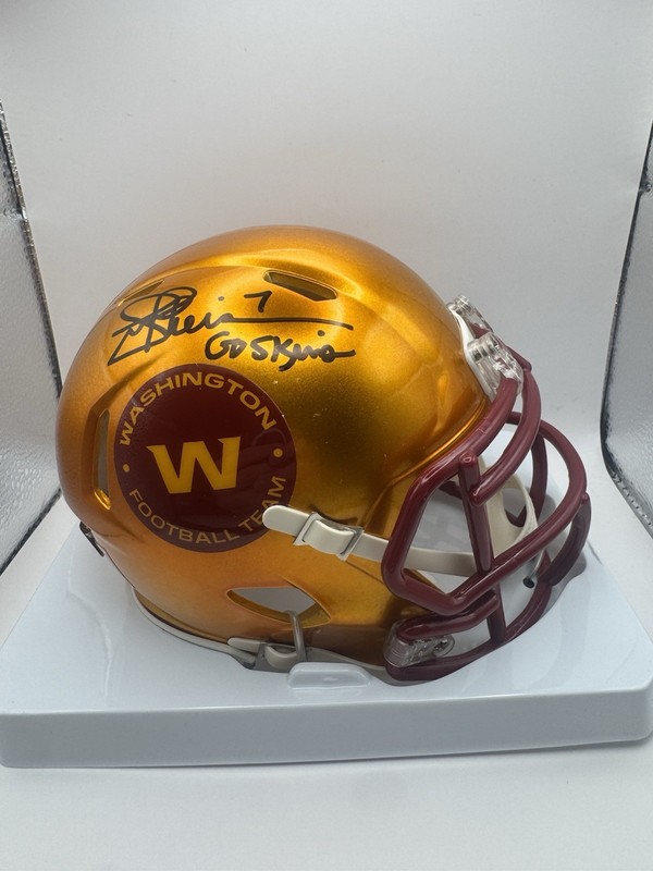 Joe Theismann “GO SKINS” Signed FLASH mini helmet, Beckett COA