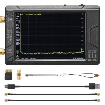TinySA Ultra: 100kHz-5.3GHz Spectrum Analyzer, 4'' Touchscreen, 3000mAh Battery
