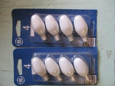 8 Pk GE C7 Light Bulbs Candelabra Base 4W NIGHT LIGHT WHITE 4C7W LB2