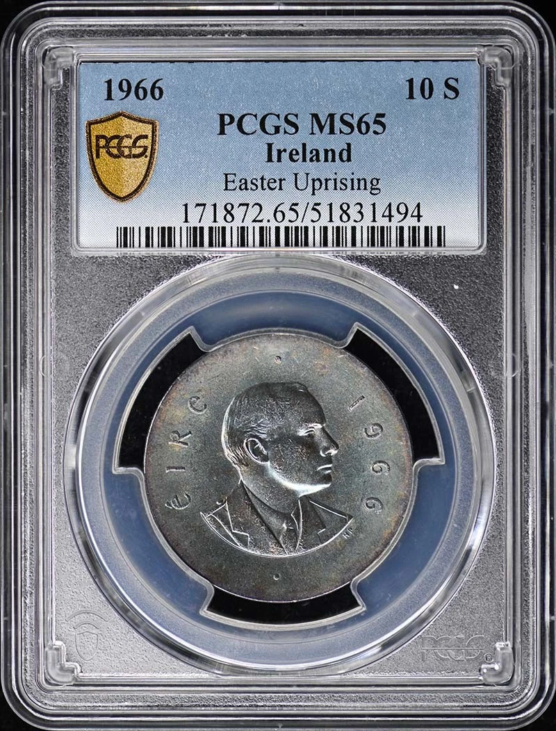1966年 アイルランド イースター蜂起５０年記念10シリング銀貨 PCGS認証 1966年 アイルランド イースター蜂起50年記念10シリング銀貨 PCGS