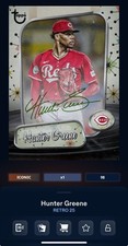 DIGITAL TOPPS BUNT Hunter Greene RETRO 25 ICONIC WHITE SIGNATURE Read