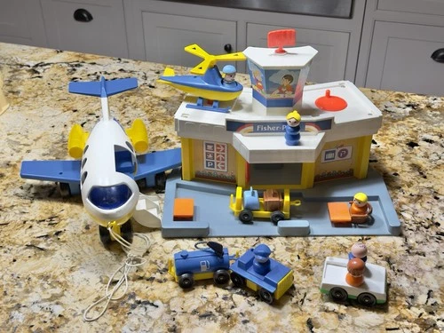 Vintage Fisher Price Little People Play Family Jetport Airplane Set