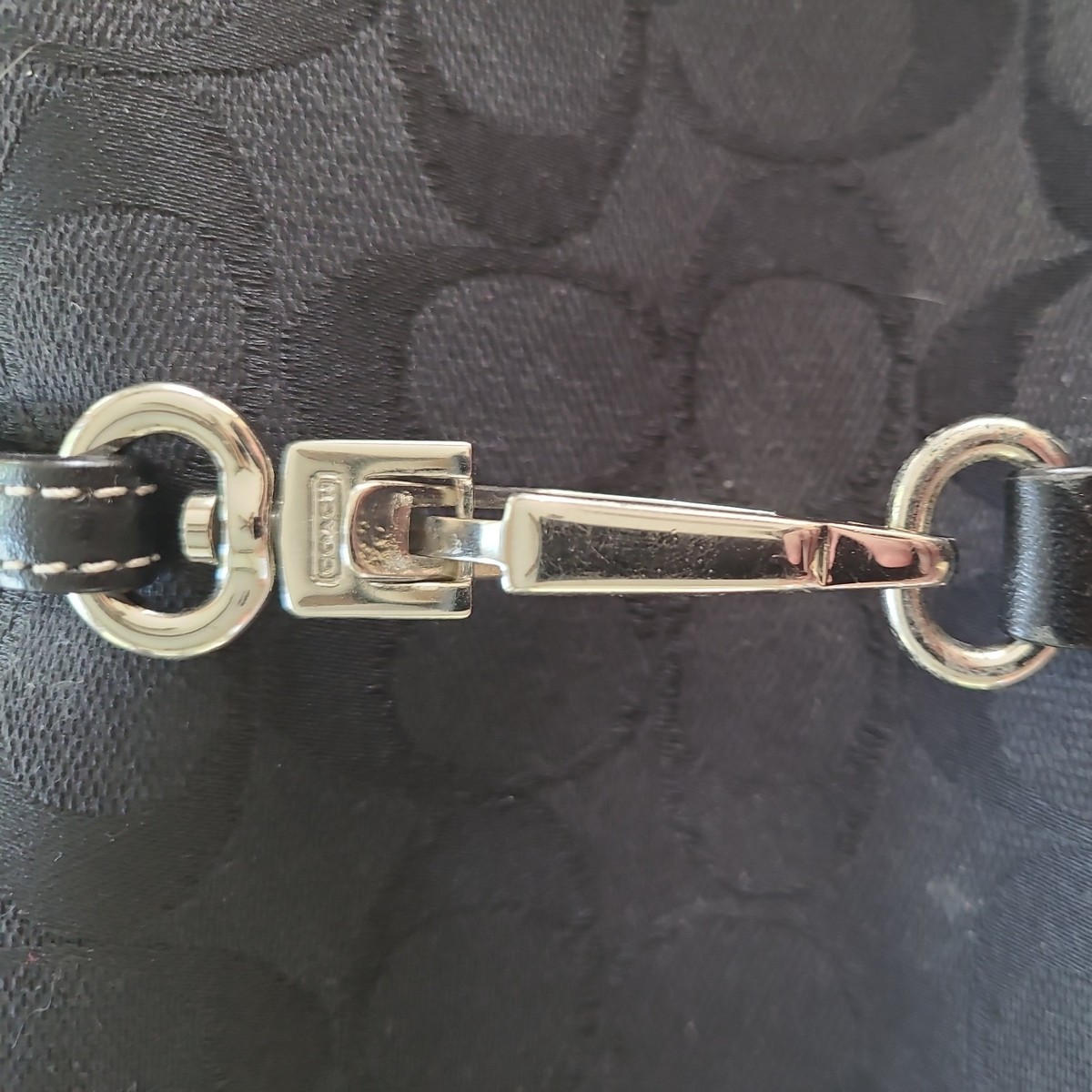VTG Y2K Coach 6091 Hampton Black Signature Canvas Leather