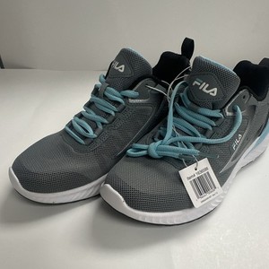 FILA Women’s Gray/Blue Low Top Lace-Up Athletic Sneakers Mesh Rubber Sole