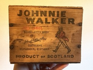 Vintage Johnnie Walker Red Label Wood Crate 12 Bottle 1/10 Pint Scotch Box Mini
