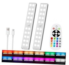 Under Cabinet Lighting with Remote, 15 Color RGB 4 Dynamic Working 2 Modern