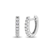 Small Multi CZ 9mm Kids Girls Earrings Hoop Safety Latch - Sterling Silver