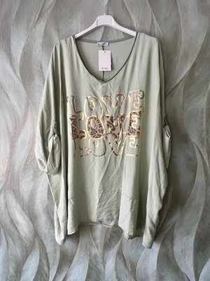   Shirt LOVE Metallic Leo Print Oversize | Neu | Gr. 50 52 54 | Italy 