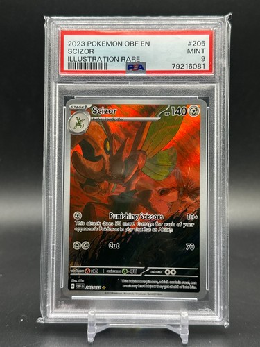 2023 Pokemon OBF En-Obsidian Flammen Illustration Rare #205 Scizor PSA 9