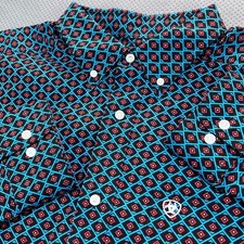 Ariat Shirt Mens XL Geometric Pip Classic Long Sleeve Button Down Embroidered