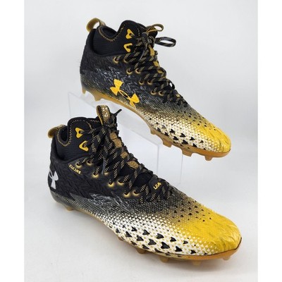 Under Armour Spotlight Clone 3.0 MC Football Cleats Sz 13 Black Gold 3026334-003
