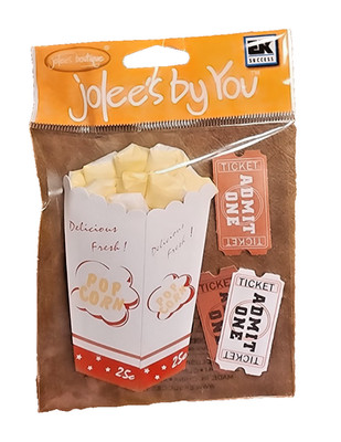 HTF Vintage XL Jolee's By You Boutique Stickers - Movie Popcorn - JJEAO31C