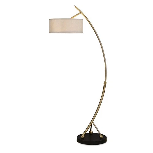 VARDAR MID CENTURY MODERN CURVED METAL FLOOR LAMP BRUSHED BRASS ADJUSTABLE  2808 - Picture 2 of 3