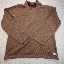 Eddie Bauer Radiator Sweater Fleece 1/4 Zip Pullover Maroon Heather Large 3357