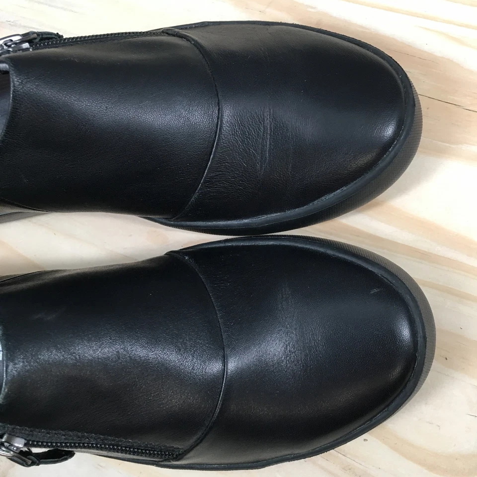 Clarks Zapatos Mujer 9 M Mocasines Cremalleras Cómodos Cuero Negro Informal Planos Foto 4 de 4