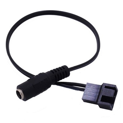 Copper DC 5521 to 4Pin PWM 4Pin Computer PC Fan Power Swith Adapter Cable 12-YH