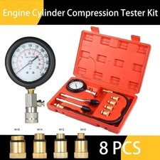 8pcs Petrol Engine Cylinder Compression Tester Kit Gauge Tool For Automotive Usa
