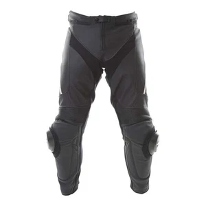 Dainese Delta 3 Leather Motorcycle Pants Black White