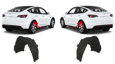 FÜR TESLA MODEL Y 20- INNENKOTFLÜGEL RADLAUFVERKLEIDUNG SPRITZSCHUTZ PAAR SET HINTEN