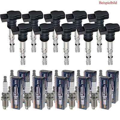 10x STELLOX Zündspule + BERU Zündkerze für Audi A6 Avant 4F5 C6 RS6 quattro