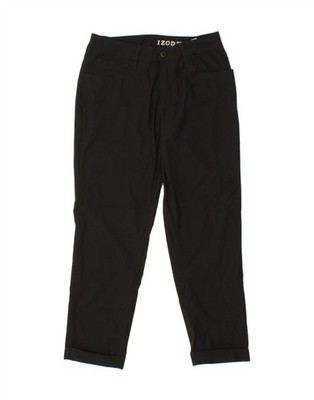 IZOD Mens Slim Straight Casual Trousers W32 L26  Black Nylon BT14