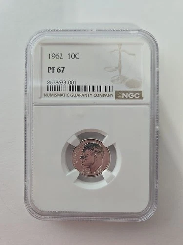 1962 Roosevelt Dime NGC PF67 90% SILVER PROOF 10C Philadelphia