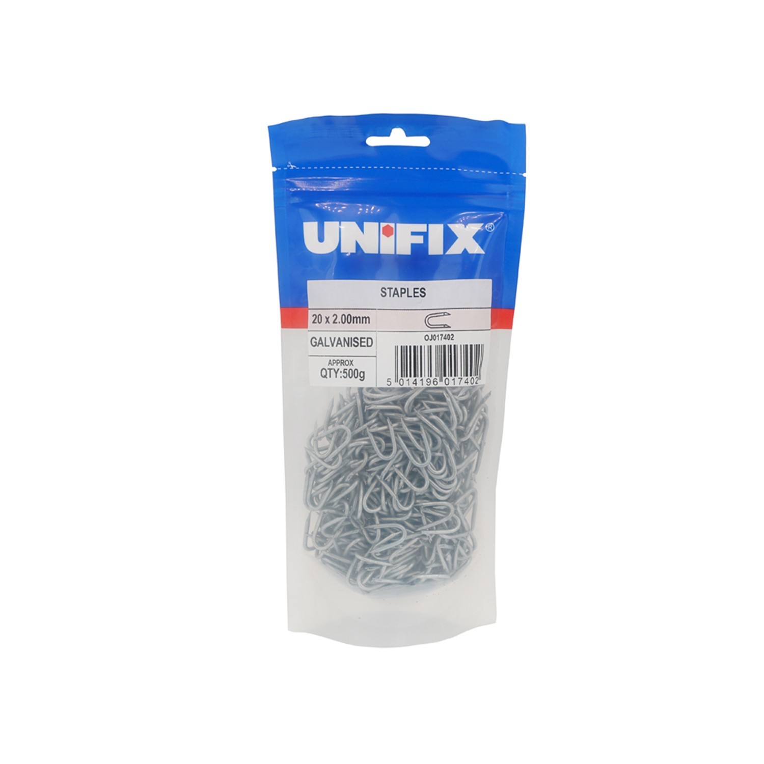 Unifix Galv Staples 30 x 3.55mm - POU9GALVSTAP/115 - Box of 5