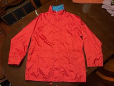Vintage Eddie Bauer Gortex Red Blue Green Parka Rain Jacket Windbreaker XL