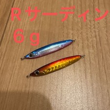 Zeke r-sardine 6g metal jig set of 2 blue red fishing lure hard lure red gold