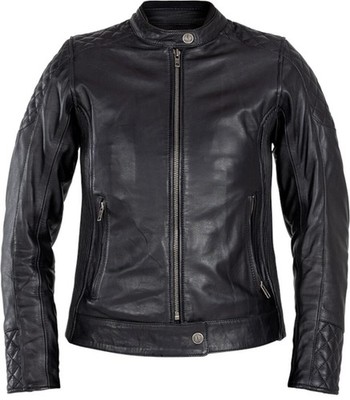 John Doe Adina Damen Motorrad Lederjacke, schwarz, XL