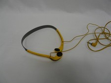 Vintage SONY MDR-W14 WALKMAN SPORT Original Period Stereo Headphones Yellow