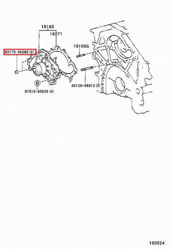 Genuine Toyota Camry MCV36 MCV31 MCV30 MCV20 Estima MCR40 MCR30 Water Pump Nut - Picture 4 of 20