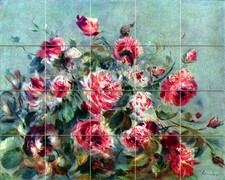 Art Still Life Pierre Renoir Flowers Mural Ceramic Backsplash Bath Tile 1844