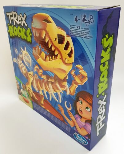 T-Rex Rocks Board Game Shaking Dinosaur Skeleton Kids Buck-A-Roo Style Hasbro - Picture 10 of 12