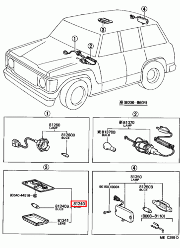 Genuine Toyota LandCruiser FZJ70 FJ70 FJ62 FJ60 BJ70 Front Interior Light Lamp - Picture 12 of 13