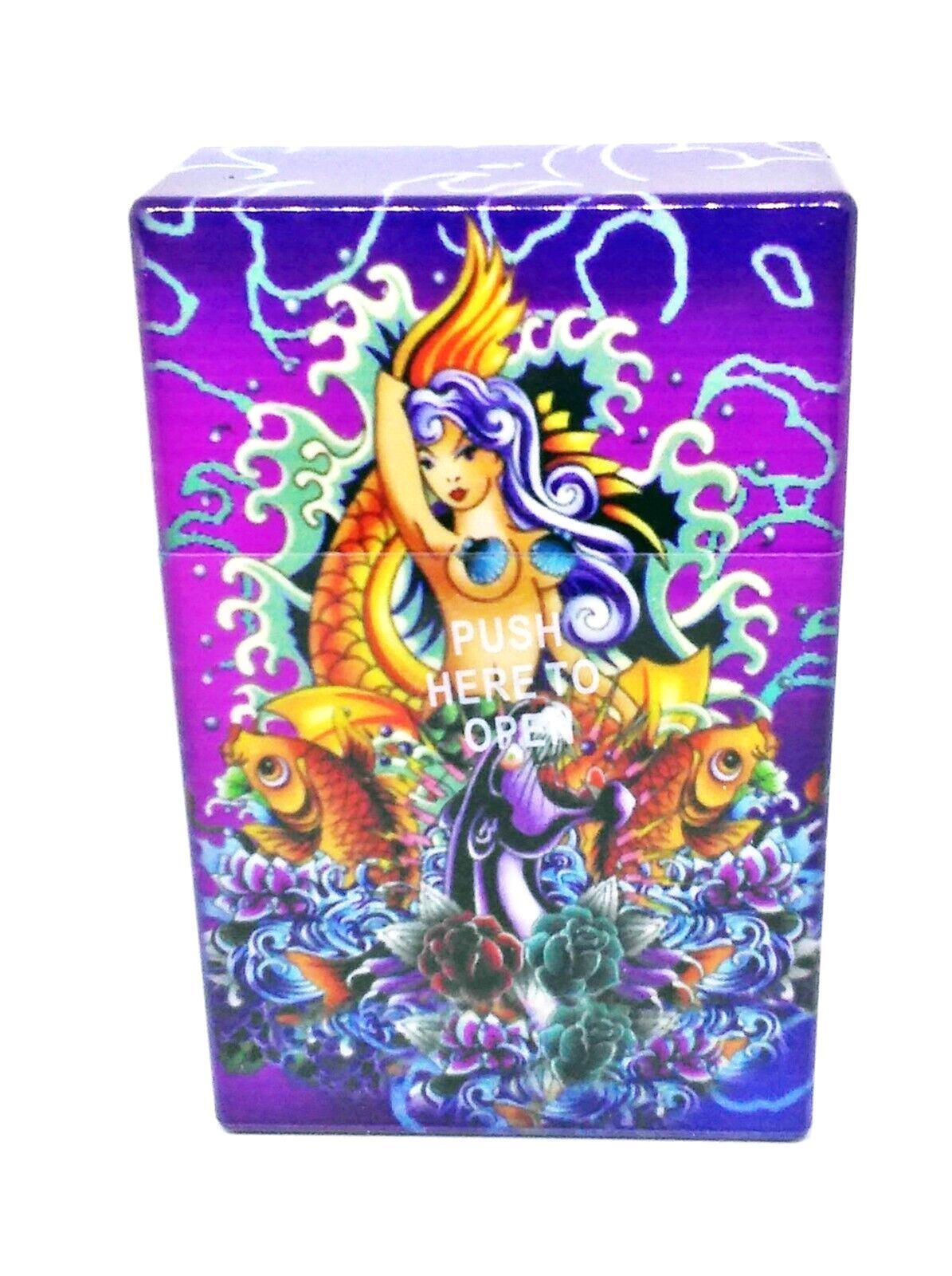 KSI Mermaid Design #2 Push-N-Open Button King Size Cigarette Case
