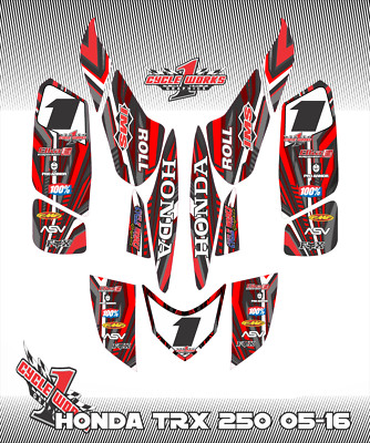 TRX 250ex graphics Honda 250 ex 06-up  ATV sticker kit  Service lightning 5