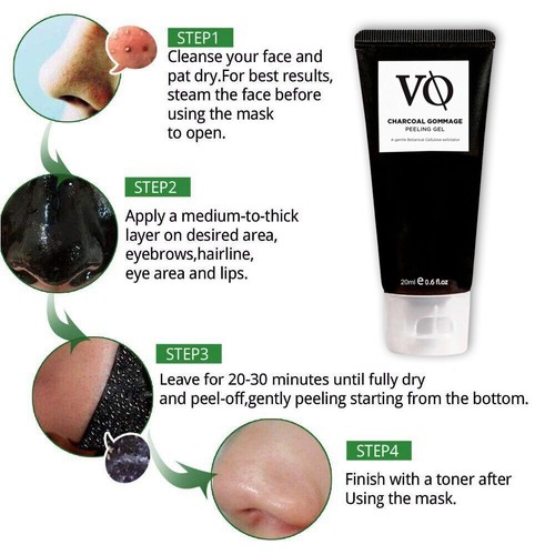Charcoal Activated Black Face Mask Blackhead Remover Peel Off Facial Black Mask - Picture 6 of 10