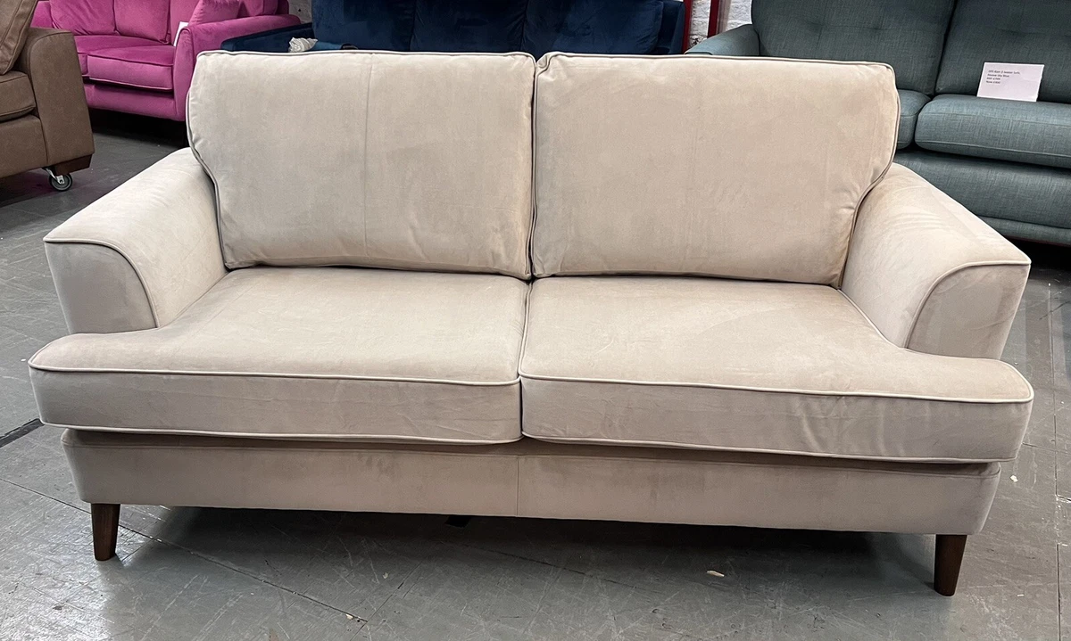 M S Copenhagen 3 Seater Sofa Plain Velvet Platinum RRP 1499 eBay