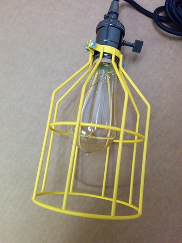 NEW Brass Lampholder BLACK TWISTED Cord Ceiling Pendant Edison Light Bulb Cage - Picture 32 of 34