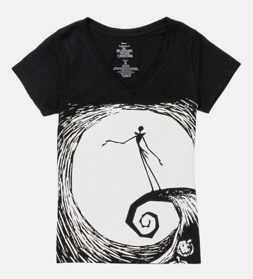 The Nightmare Before Christmas Spiral Hill T-Shirt, Jack Skellington Shirt LARGE