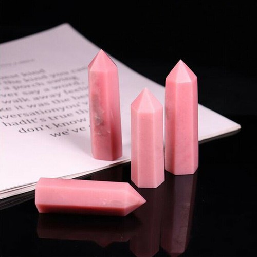 1pc Natural Pink Opal Obelisk Tower Quartz Crystal Point Healing Reiki Wand Gift - Picture 5 of 9